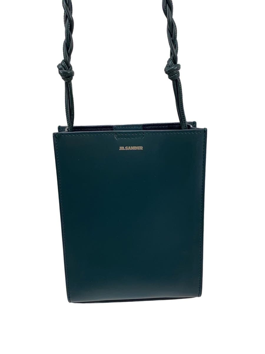 JIL SANDER Tangle Small Shoulder Shoulder Bag Leather GRN Solid Color