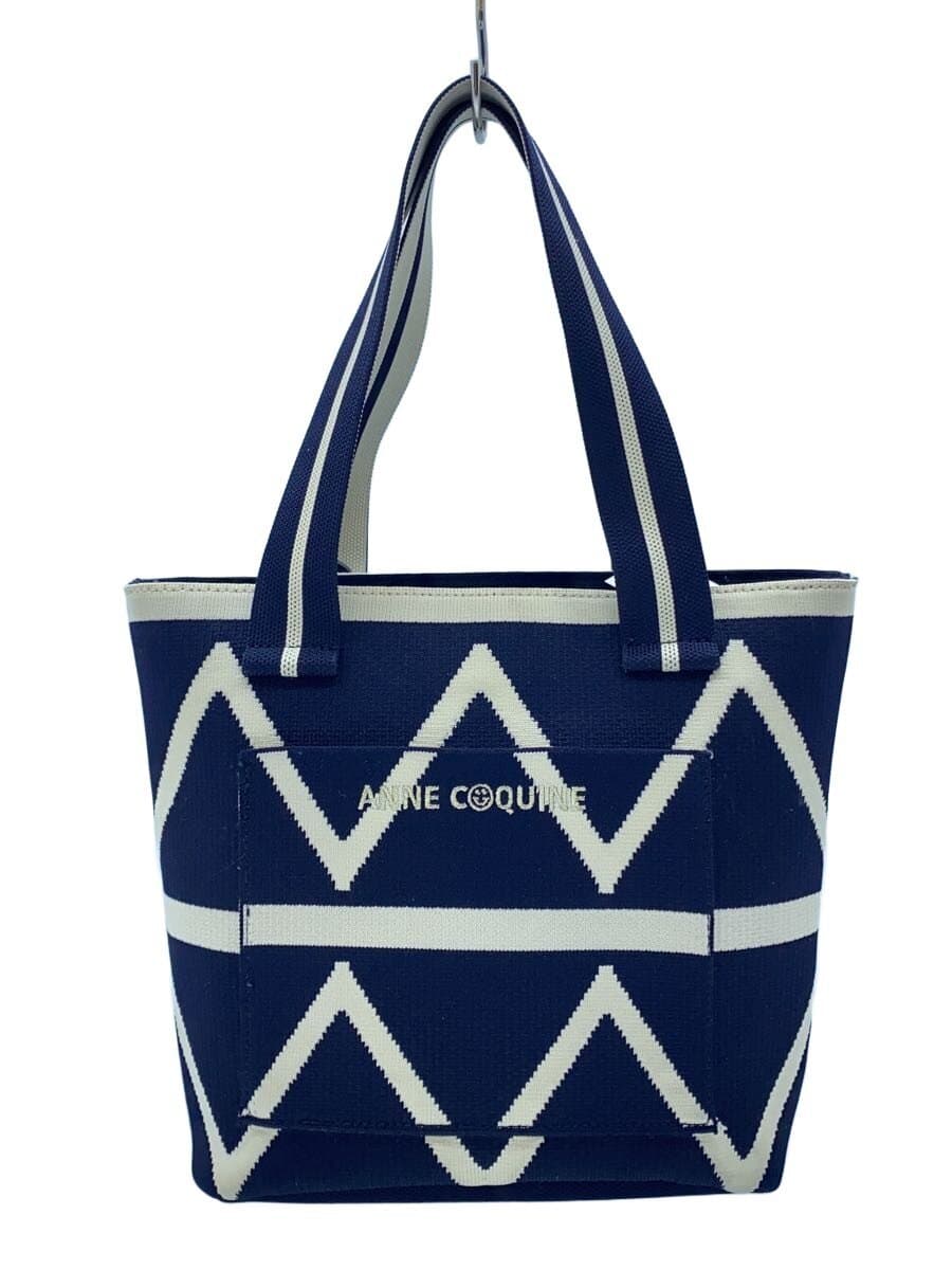 Anne Coquine Handbag Polyester NVY Geometric Pattern
