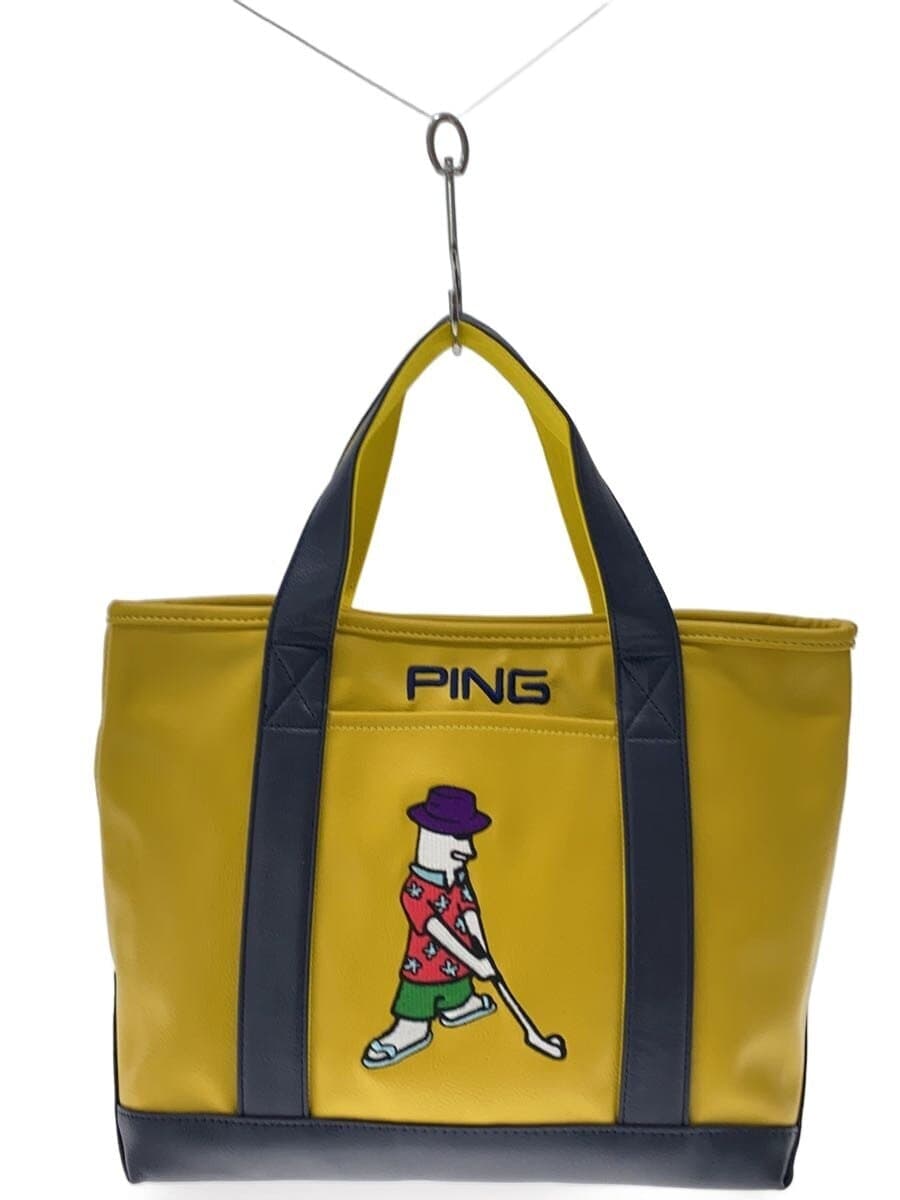 PING Tote Bag Leather YLW Limited Aloha
