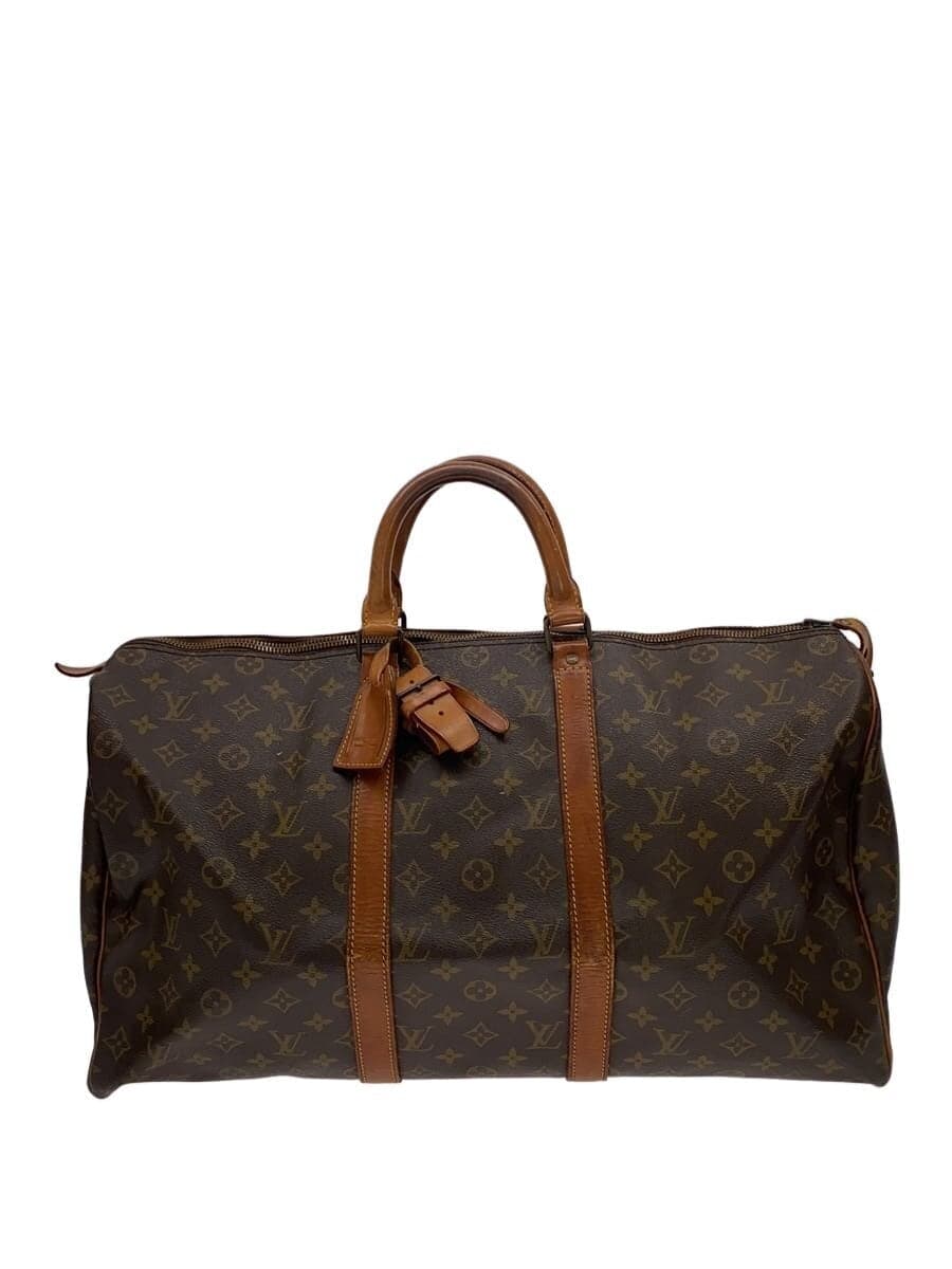 LOUIS VUITTON Keepall 55_Monogram Canvas PVC BRW All Over Pattern