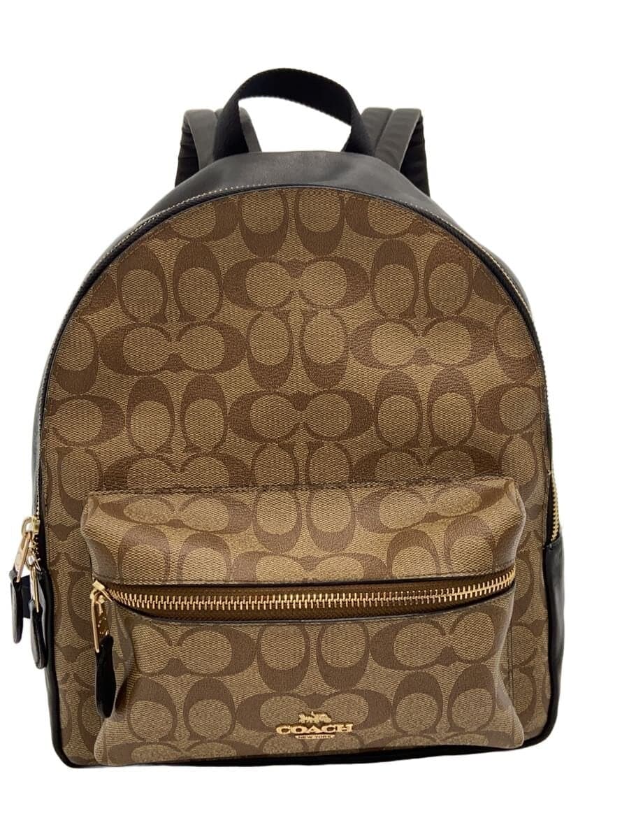 COACH Medium Charlie Backpack_Signature Leather BRW All Over Pattern