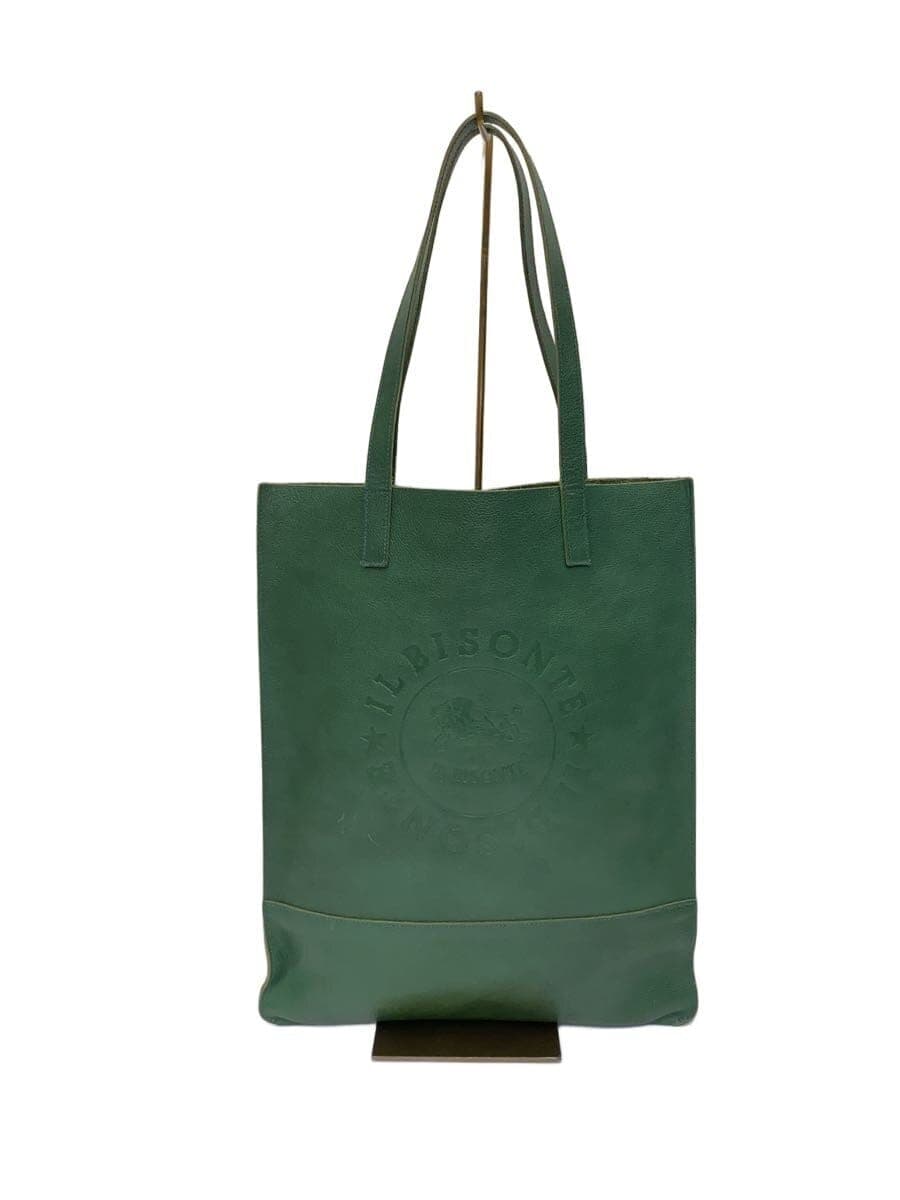 IL BISONTE Tote Bag Leather GRN Solid