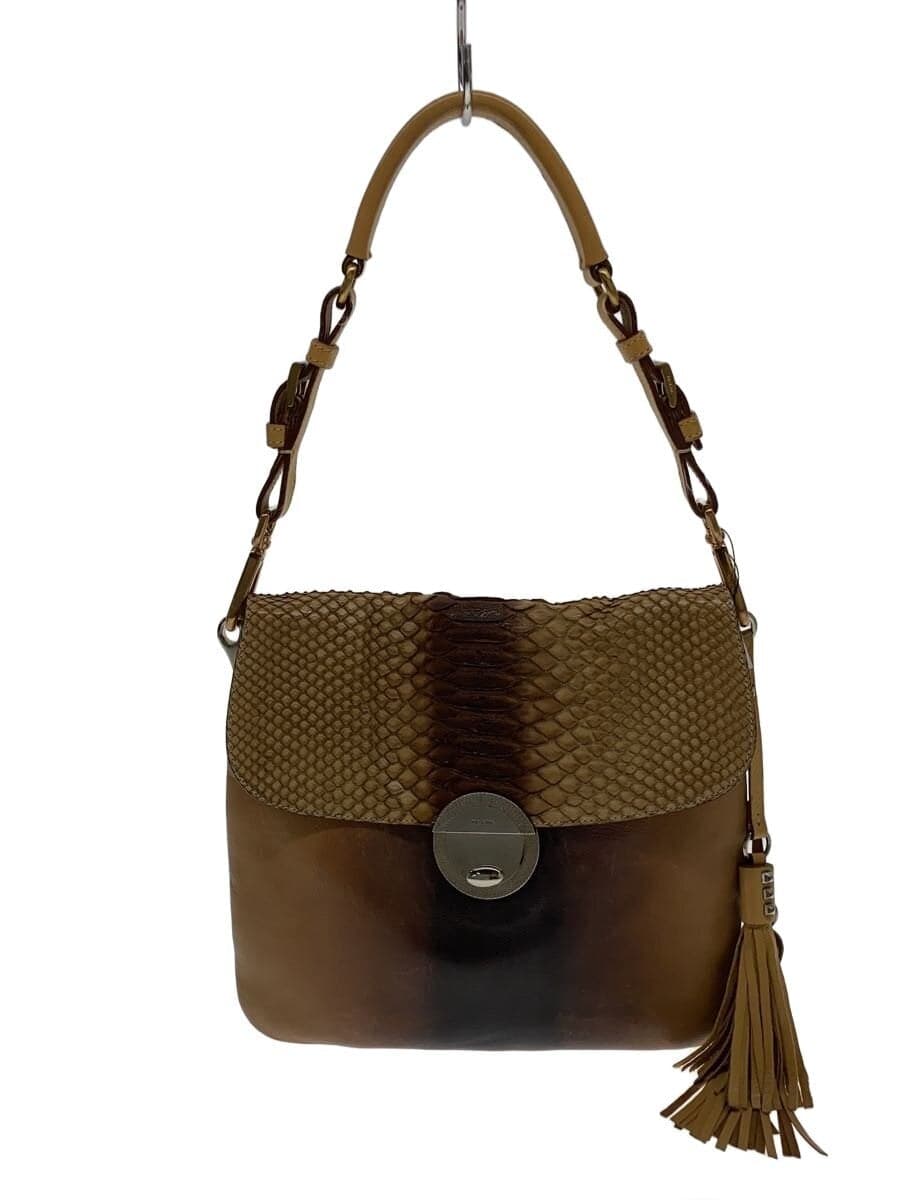 PRADA Shoulder Bag Nylon BEG Animal Print