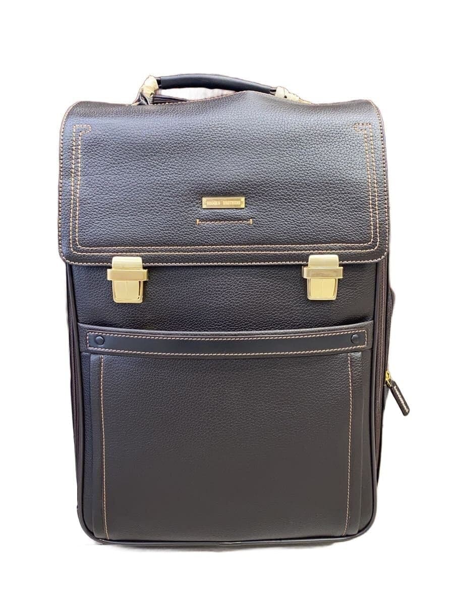 BROOKS BROTHERS Padlock with Key Travel Carry Leather BRW Solid