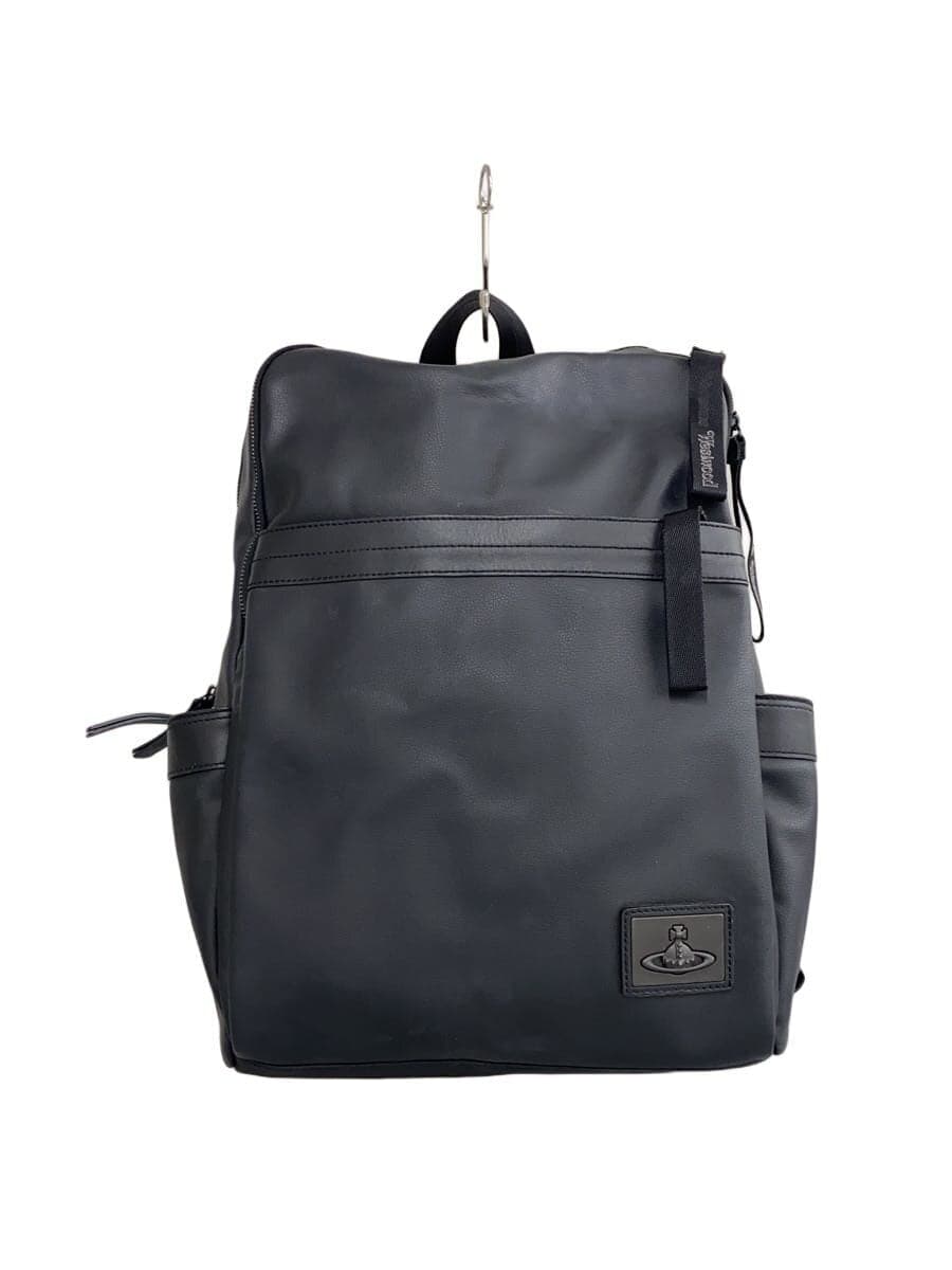 Vivienne Westwood ORB Plate Backpack Rucksack Leather BLK