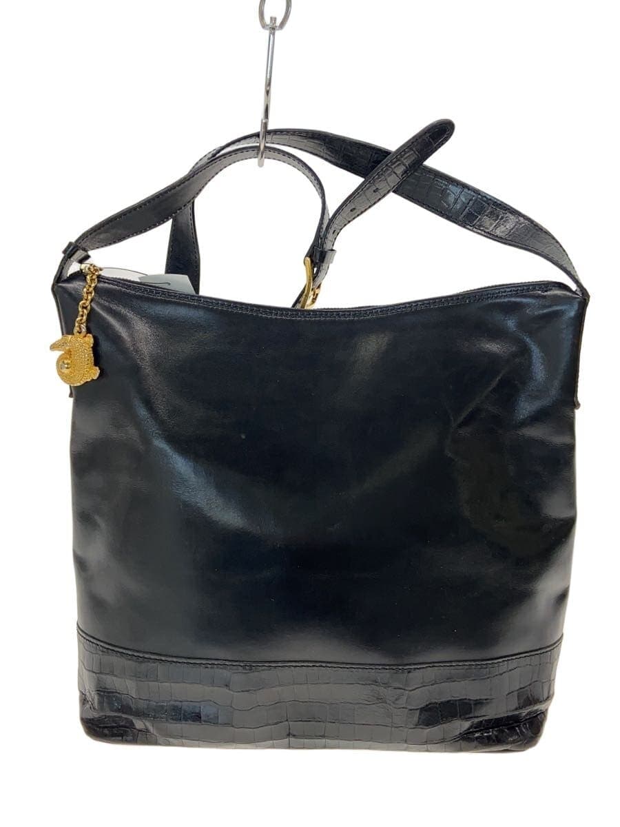 CELINE Shoulder Bag Leather BLK