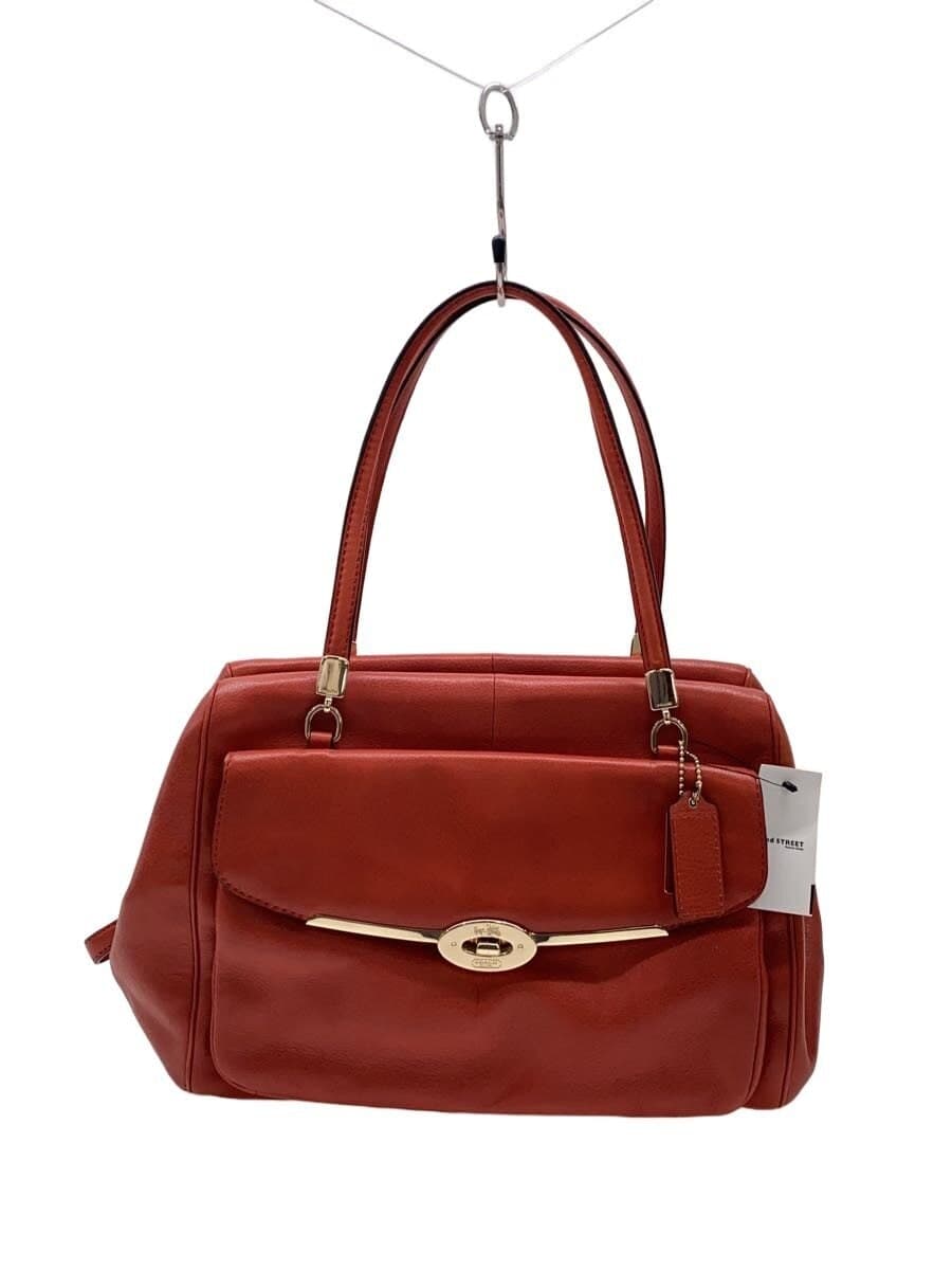 COACH Boston Bag_All Leather Leather RED