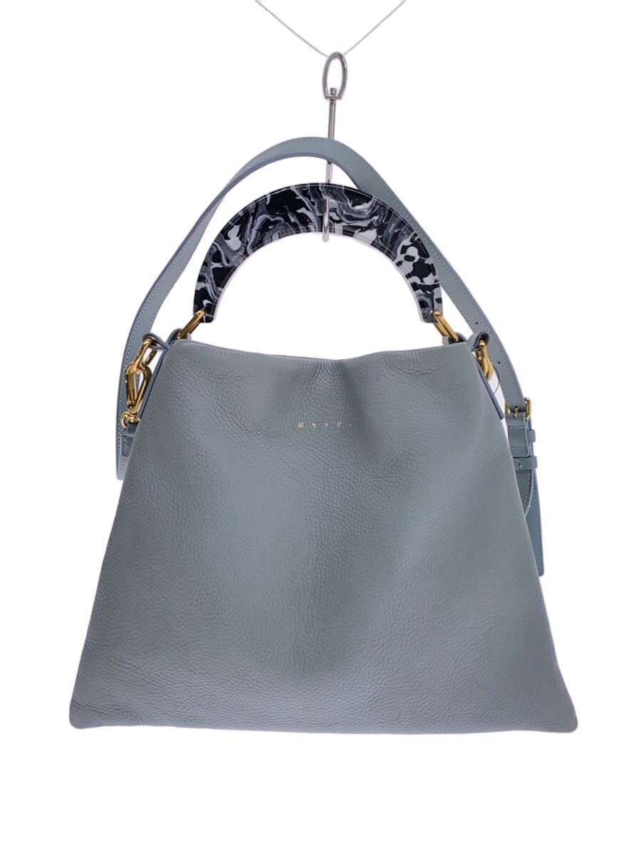MARNI Handbag Leather BLU Solid SCMP0063U0