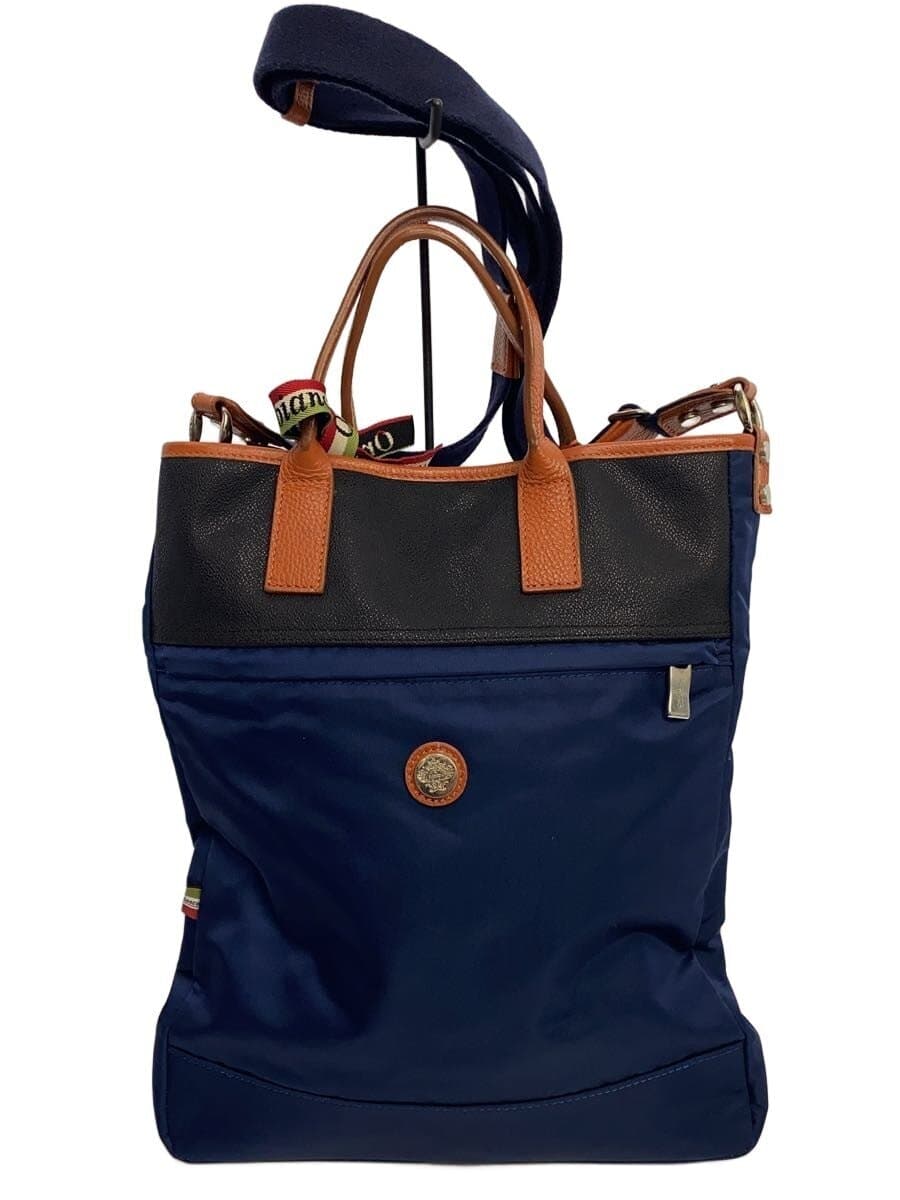 Orobianco Tote Bag Shoulder Bag Nylon Navy Solid Orobianco