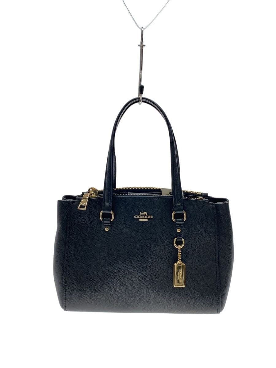 COACH bag leather black plain