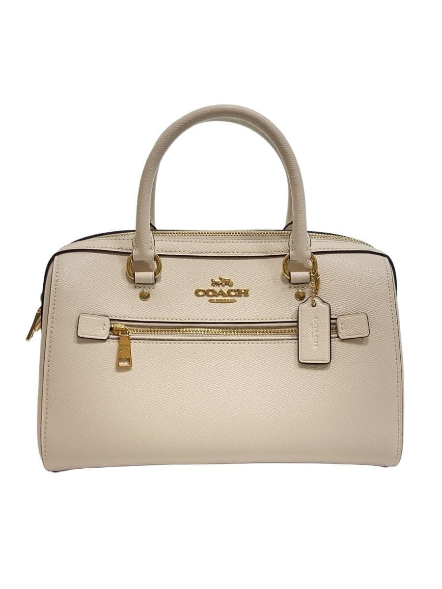 COACH2WAY Lowean Satchel Shoulder Bag Leather White Solid Color F79946