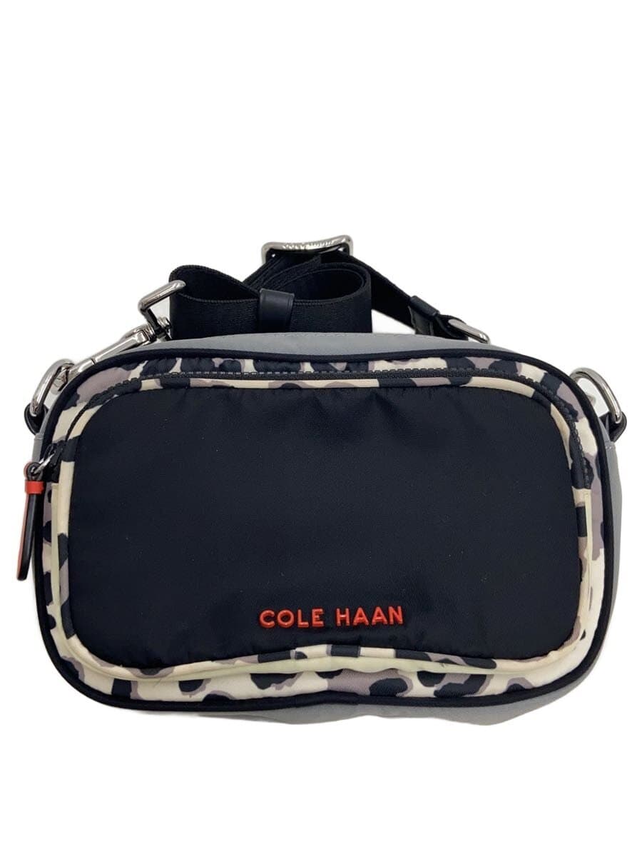 COLE HAAN Shoulder Bag Nylon Black Animal Print U06216