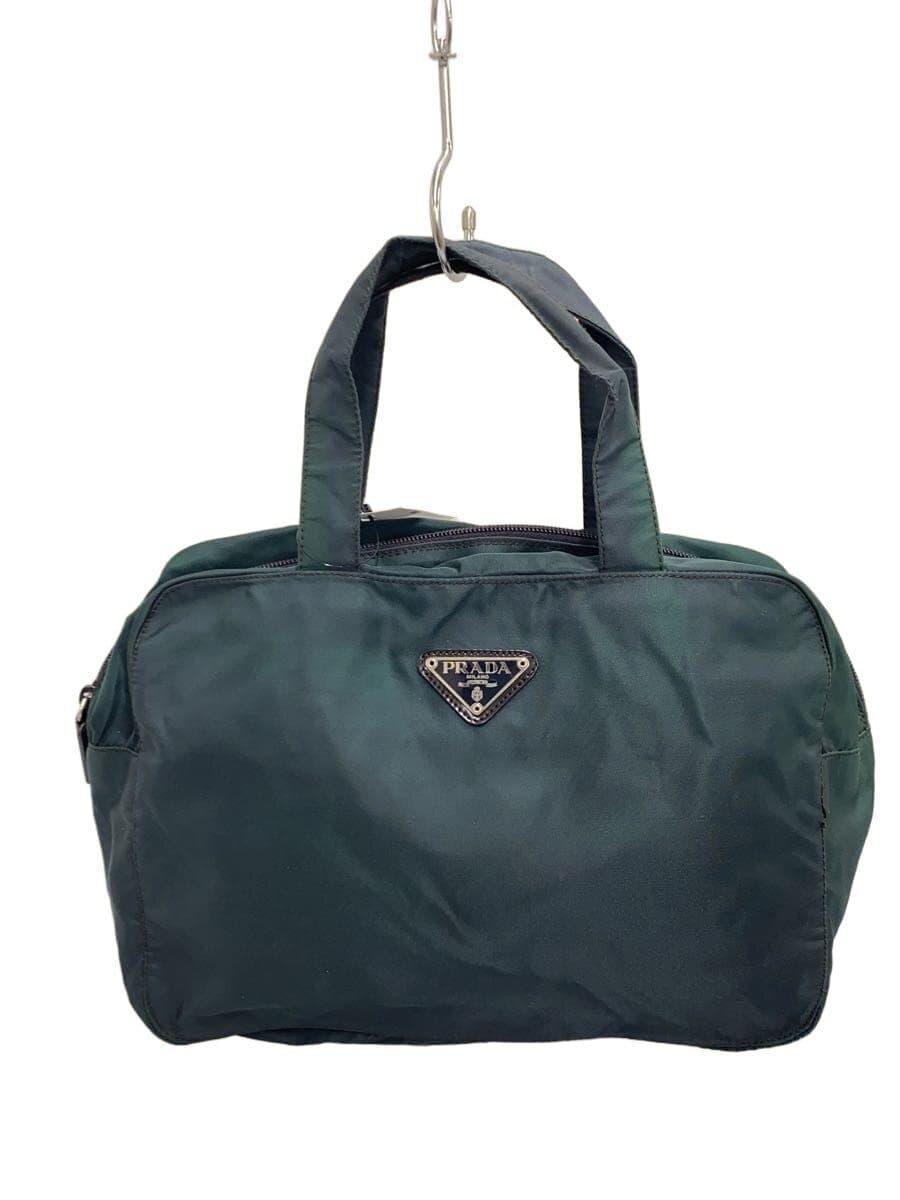 PRADA Triangle Logo Handbag Nylon KHK