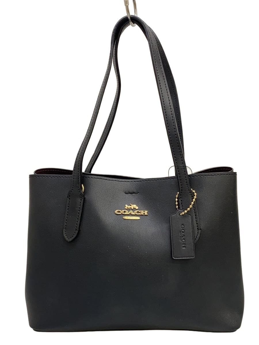 COACH Tote Bag Leather BLK f73277 Black