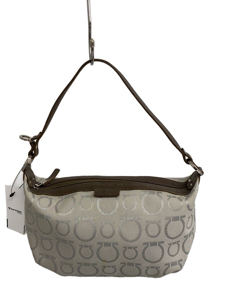 Salvatore Ferragamo accessory pouch handbag canvas GRY all-over pattern gray