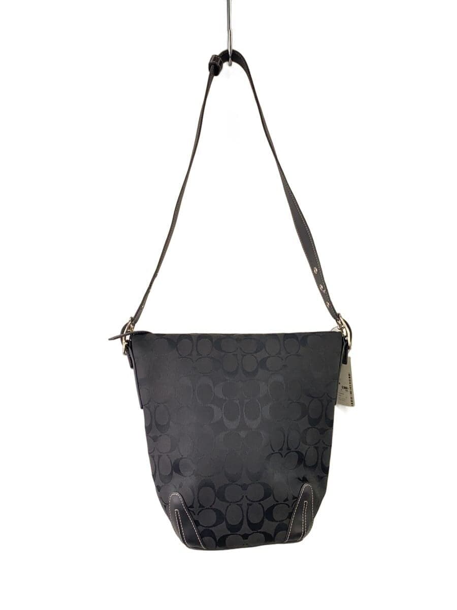 COACH Shoulder Bag Canvas Black Monogram