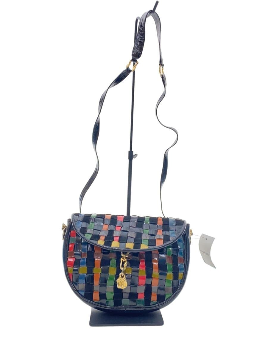 PIERO GUIDI Braided Shoulder Bag Leather Multicolor