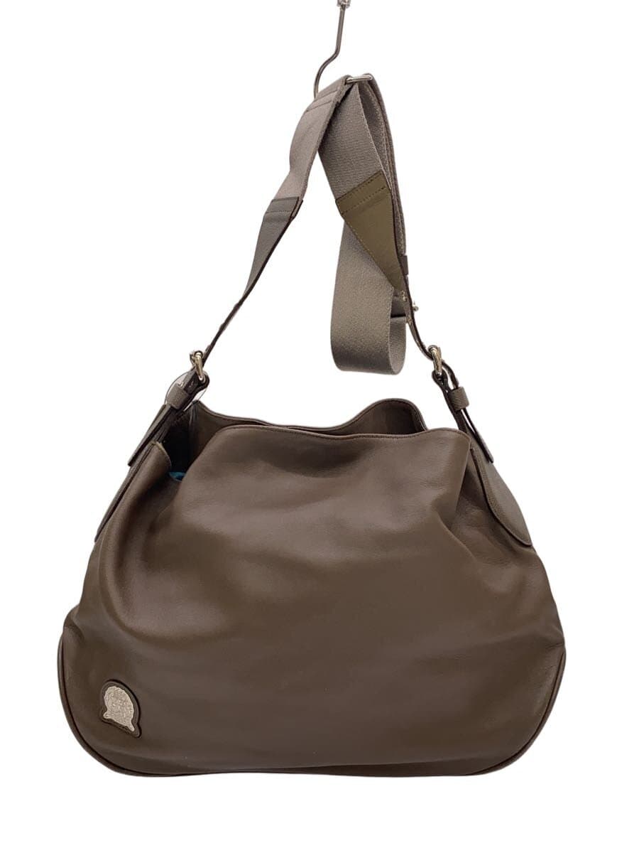 A.D.M.J. Shoulder One Shoulder Bag Leather Beige Piping Part Scuff