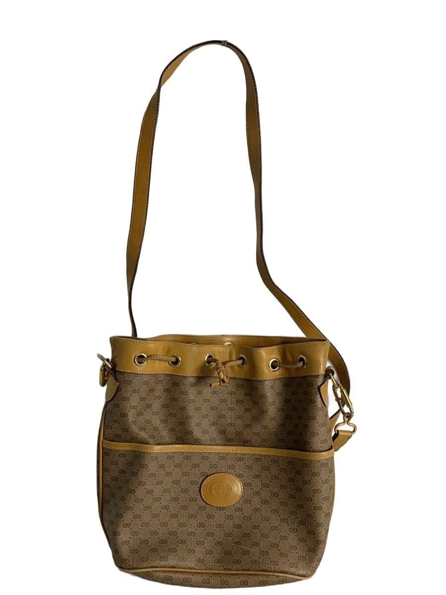 GUCCI shoulder bag camel all-over pattern 001.904 has dirt on the inside
