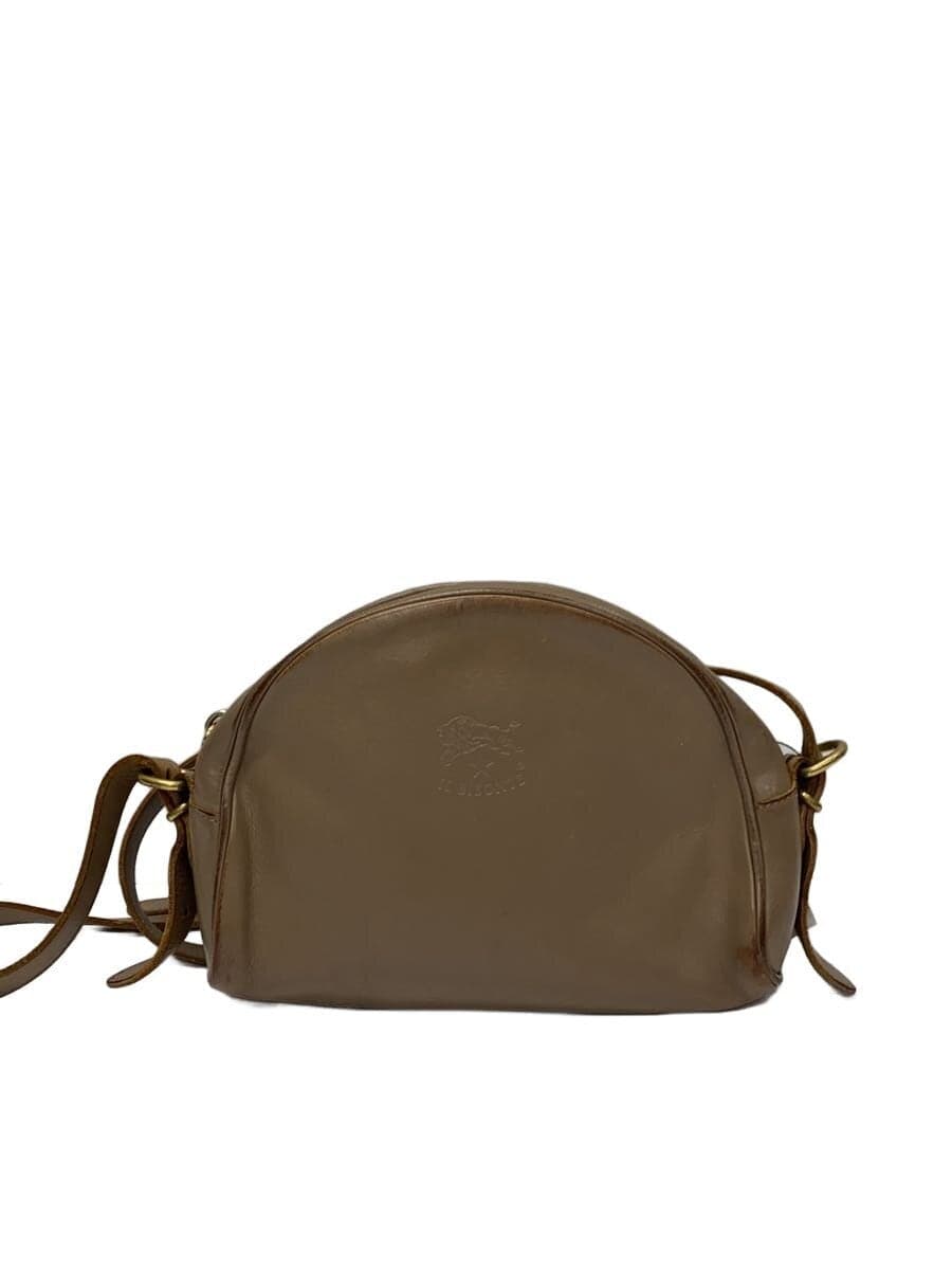 IL BISONTE Half Moon Shoulder Bag Leather BEG