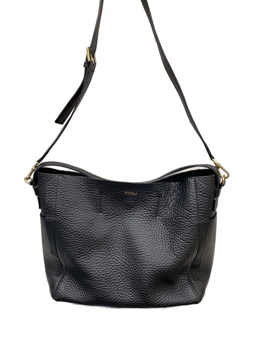 FURLA Shoulder Bag Leather BLK Solid F6852