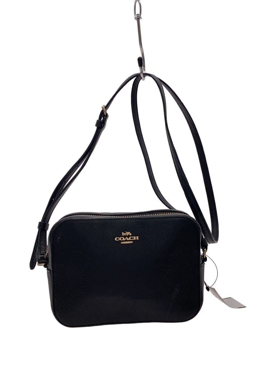 COACH Camera Bag Shoulder Bag Leather BLK Solid D2061