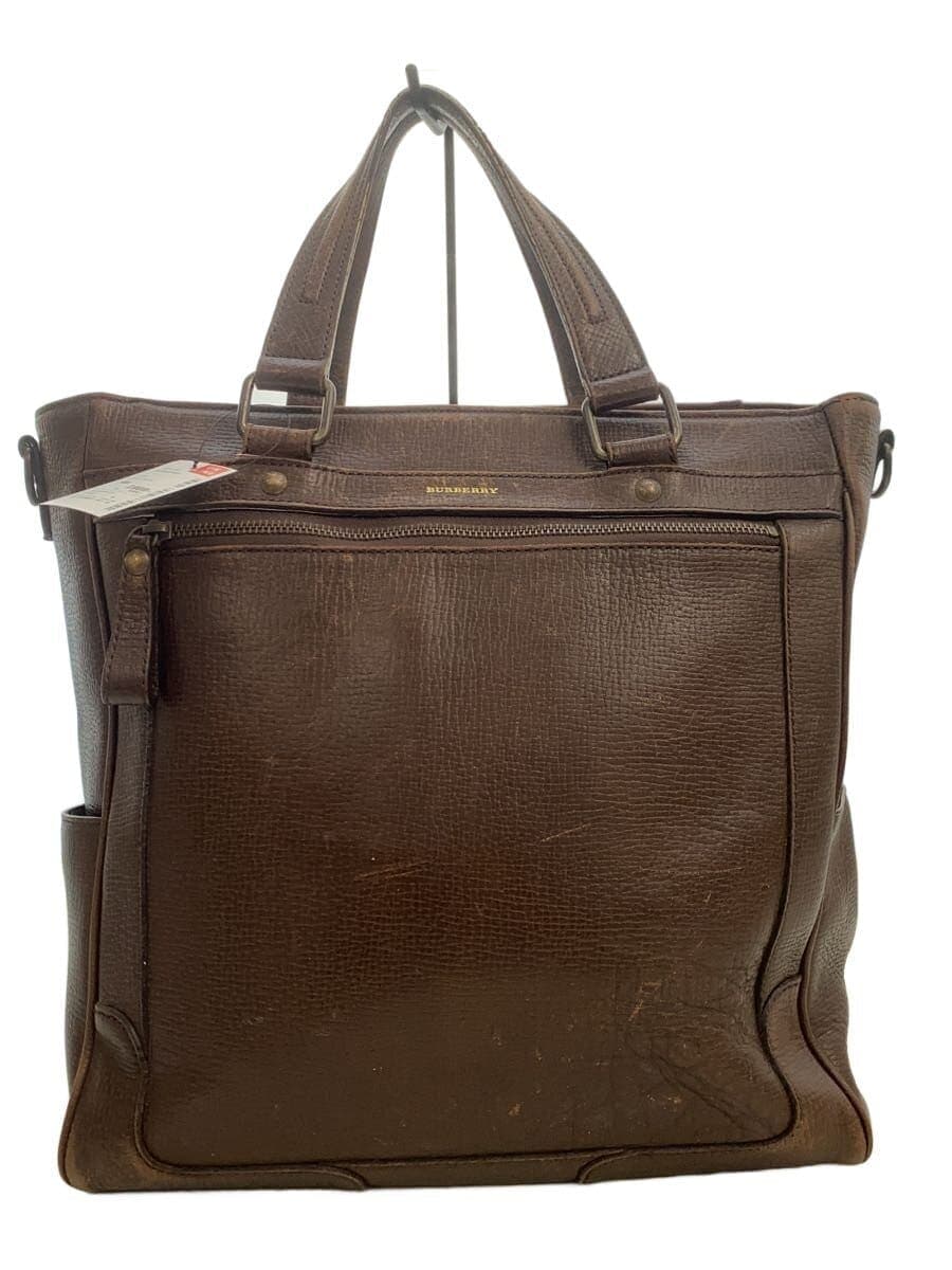 BURBERRY Tote Bag Leather BRW Solid
