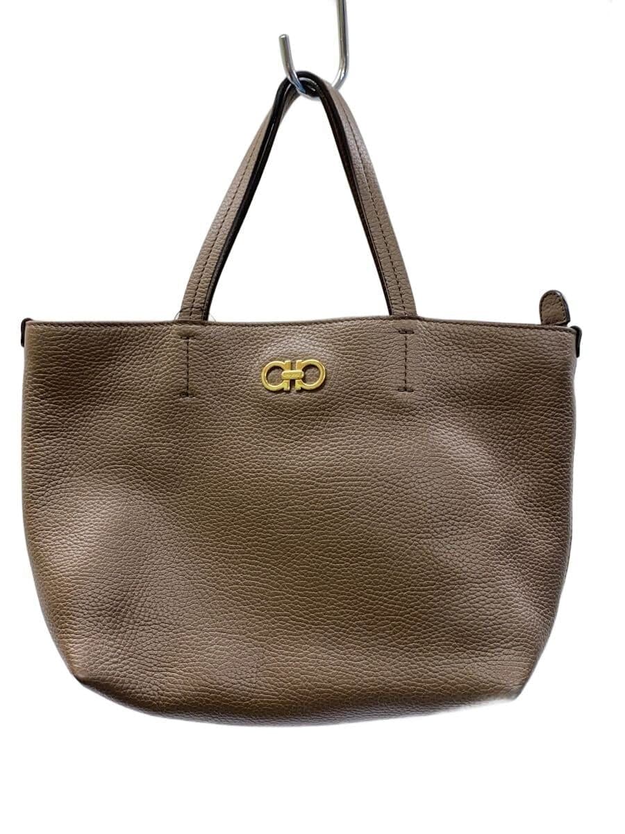 Salvatore Ferragamo Gancini Handbag Leather BRW GU-21D764