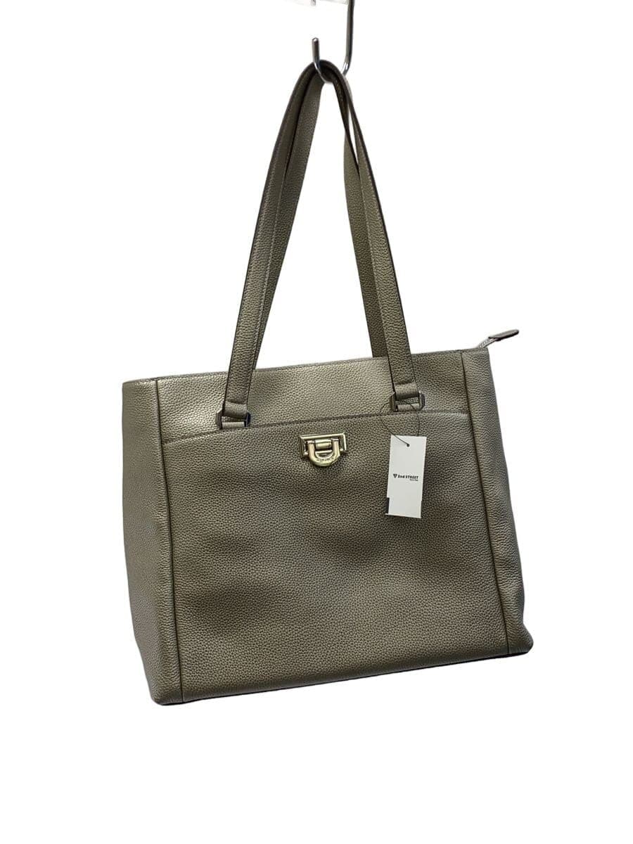 Other Brand +grace Natural Shrunken Twist Metal Tote Bag Leather SLV Solid