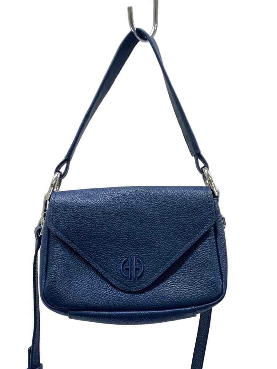 COLE HAAN Mini Flap Bag Leather BLU Solid U06272