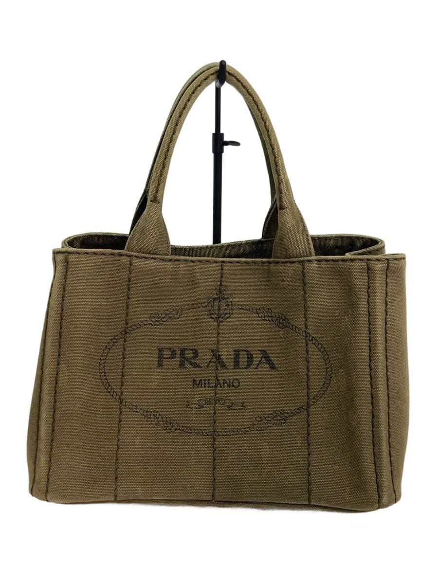PRADA Tote Bag Canvas KHK B24390