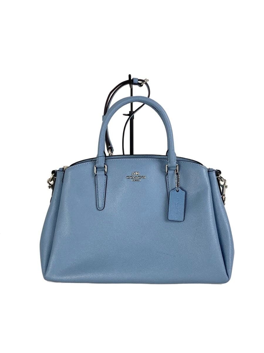 COACH2-Way Sage Carryall Bag Leather Blue Solid F28976