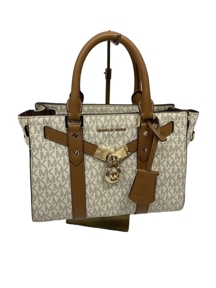 MICHAEL KORS Shoulder Bag Leather CRM All Over Pattern 30F9G0HS1B With Stain