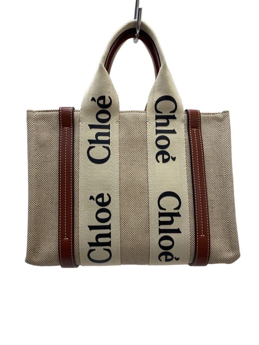 Chloe WOODY SMALL TOTE Canvas BEG