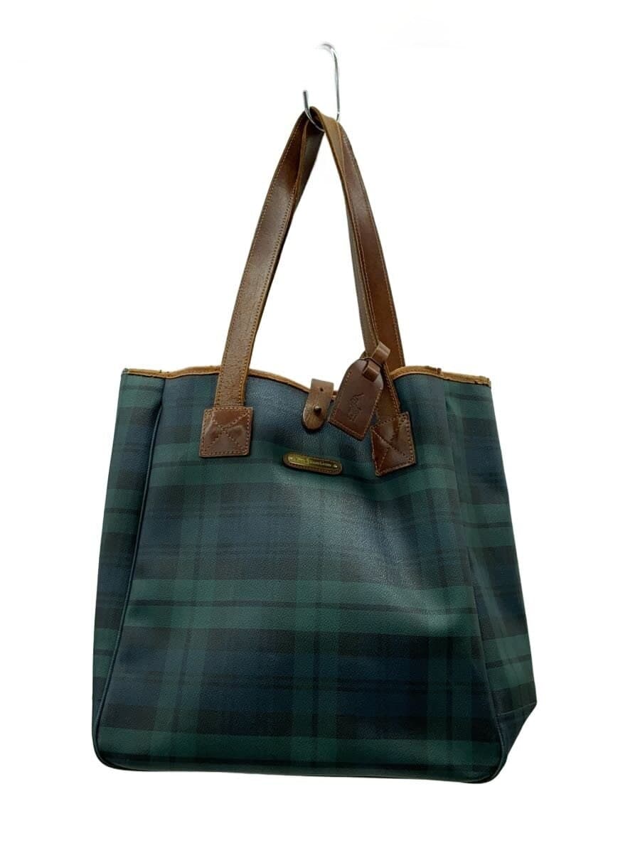 POLO RALPH LAUREN Tote Bag Leather GRN Check