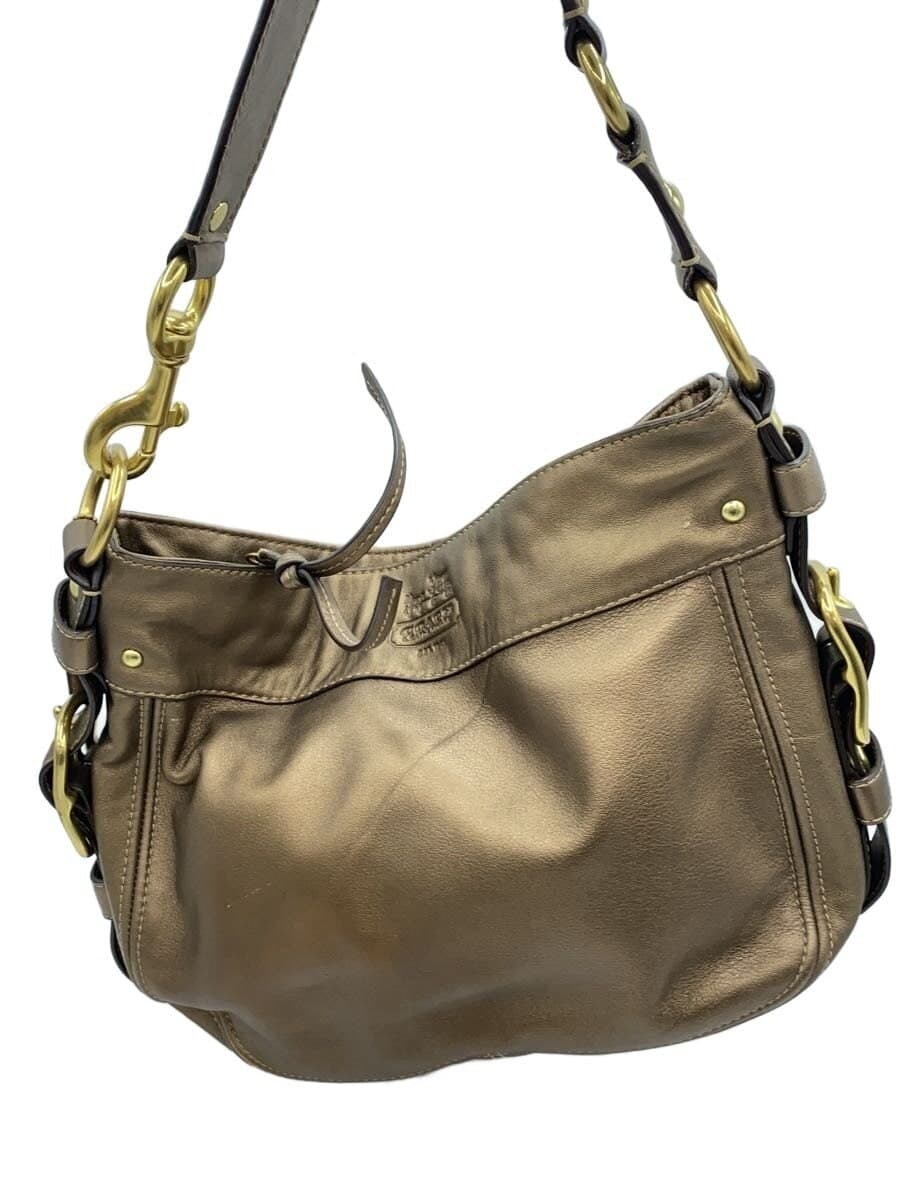 COACH Shoulder Bag Leather GLD
