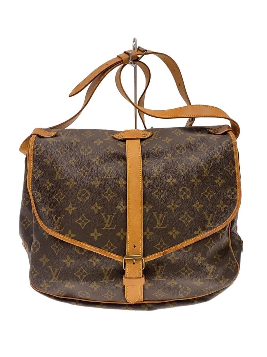 LOUIS VUITTON Saumur 43_Monogram Canvas PVC BRW