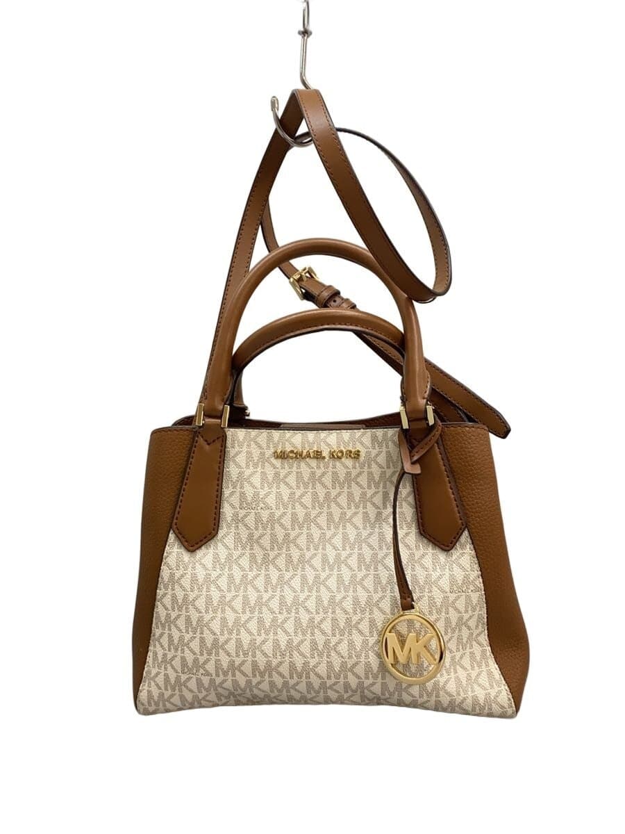 MICHAEL KORS Shoulder Bag Leather WHT All Over Pattern DI-1906