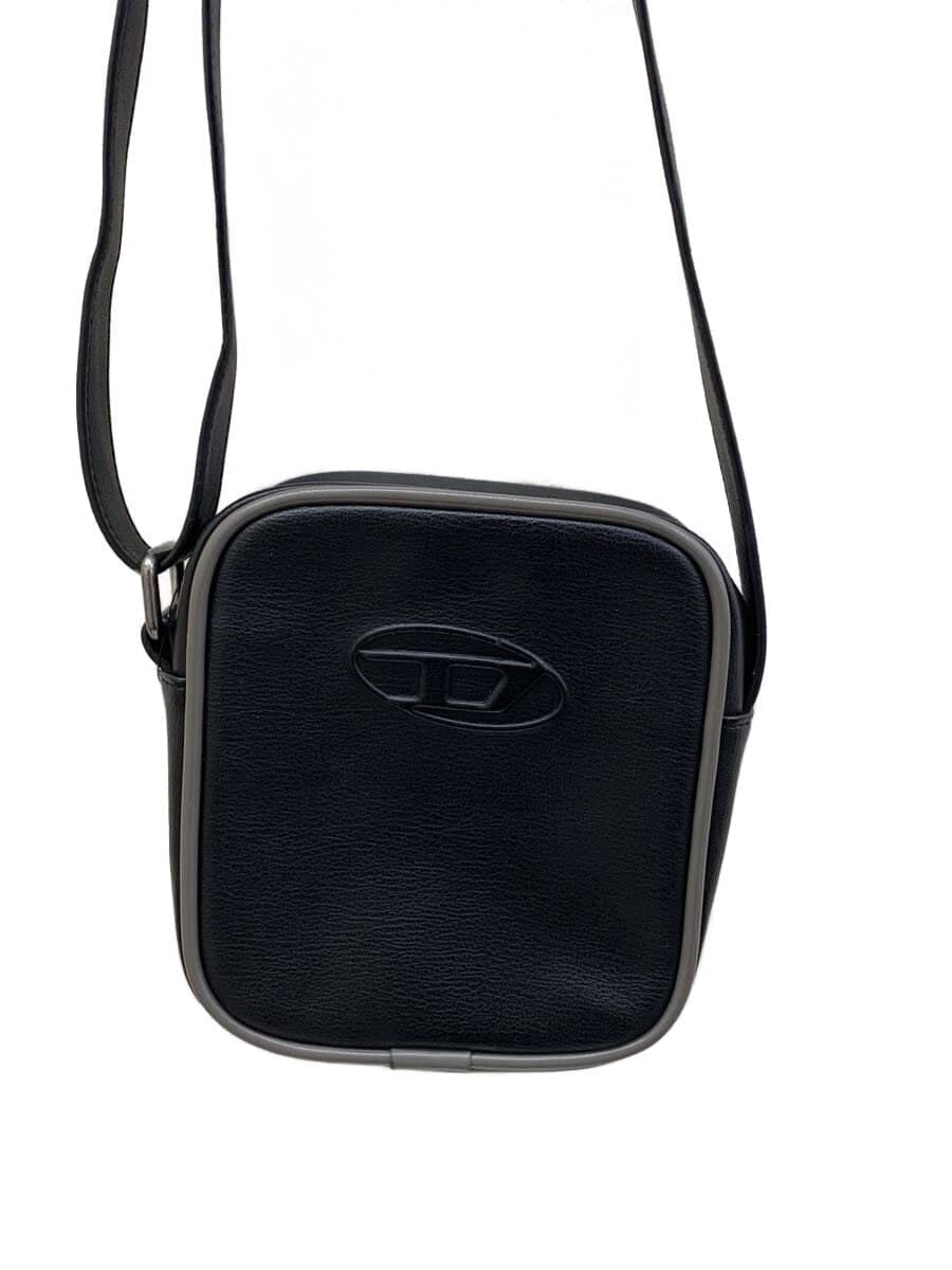 DIESEL shoulder bag leather black plain