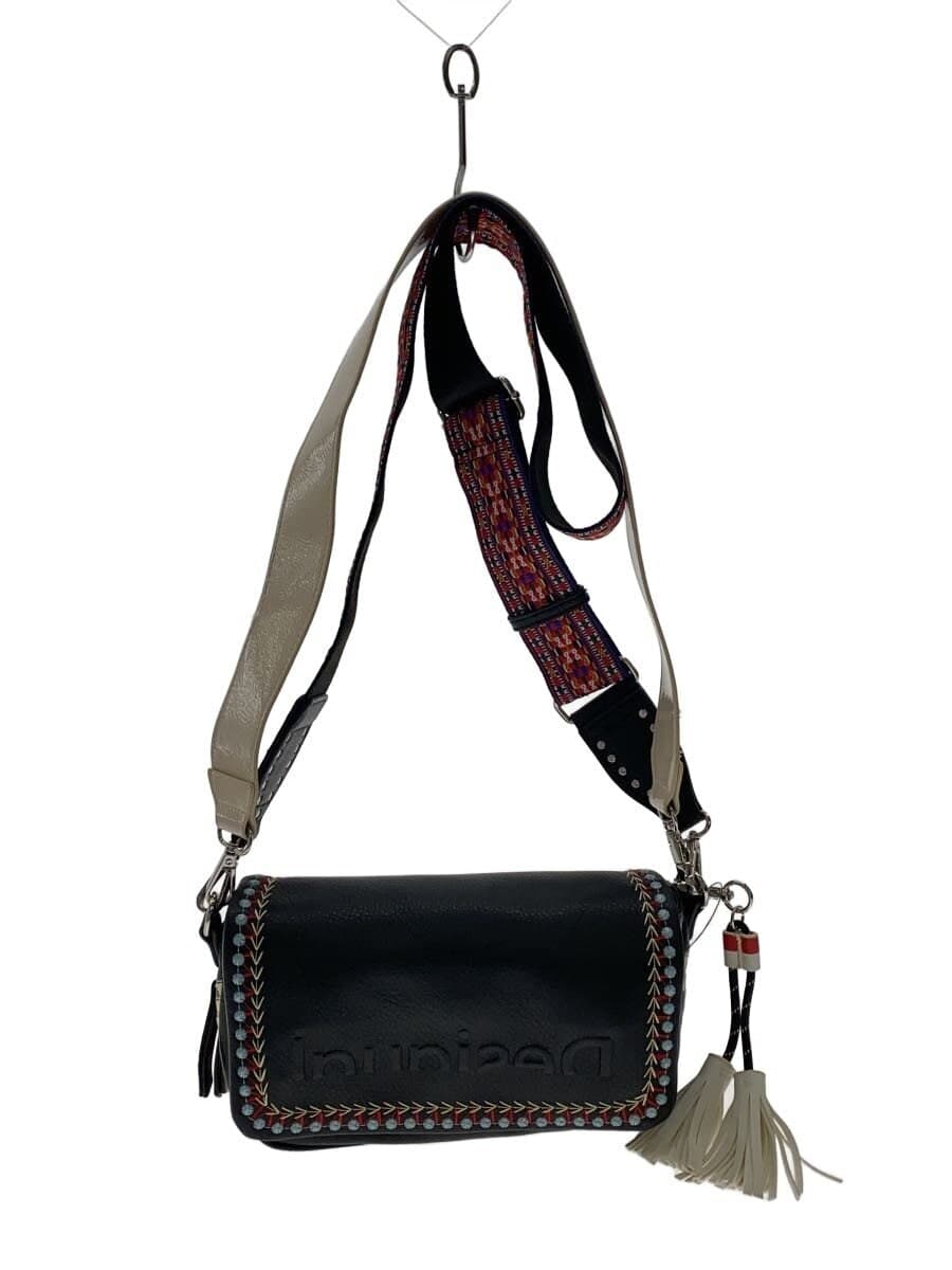 Desigual Shoulder Bag BLK Solid Embroidery