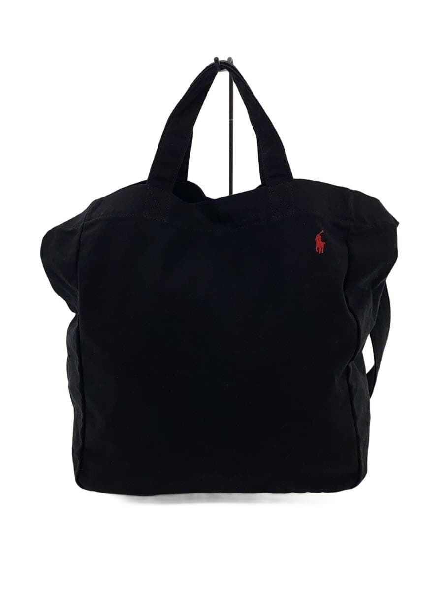 POLO RALPH LAUREN Shoulder Bag Cotton BLK Solid Color