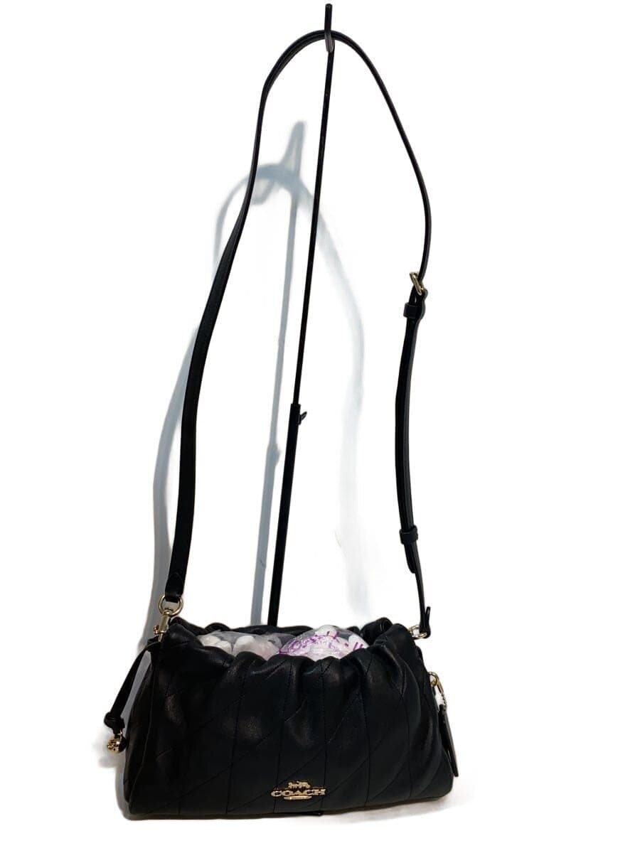 COACH Faye Quilted Shoulder Bag Leather BLK CCZ54