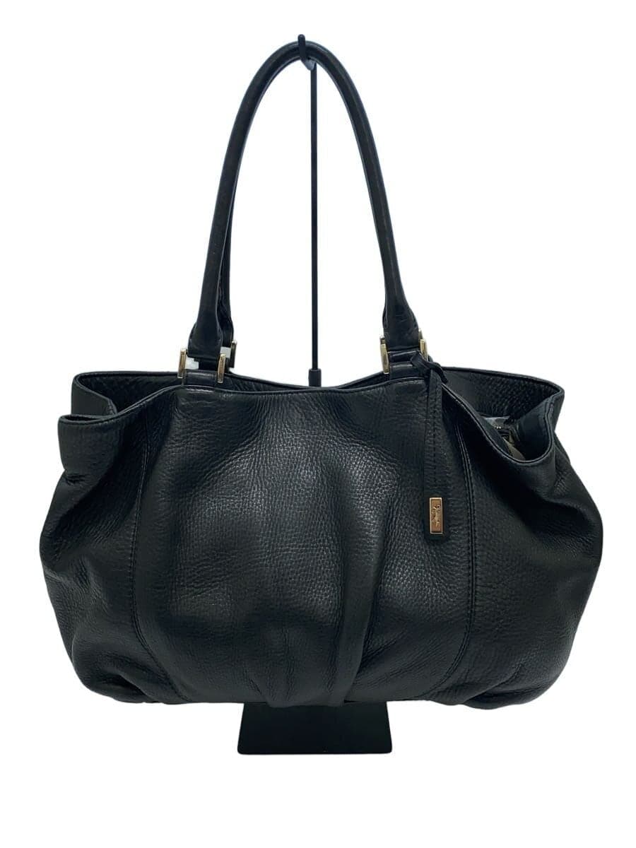 GINZA Kanematsu Tote Bag Leather BLK Solid