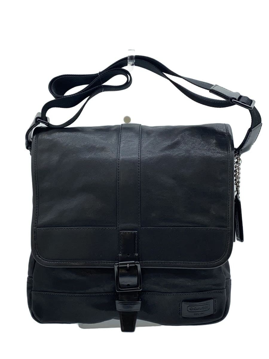 COACH Shoulder Bag Leather BLK Solid 70467
