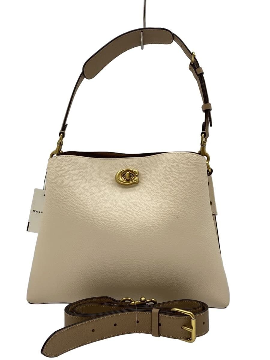 COACH Shoulder Bag Leather WHT Solid C2590