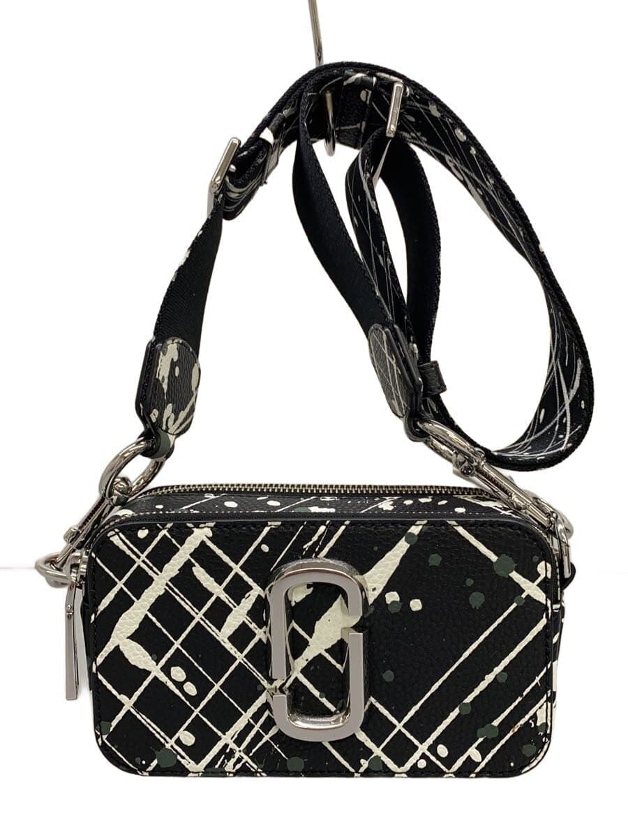 THE MARC JACOBS Shoulder Bag Leather BLK All Over Pattern