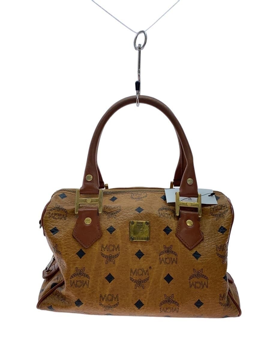 MCM Mini Boston Bag BRW All Over Pattern