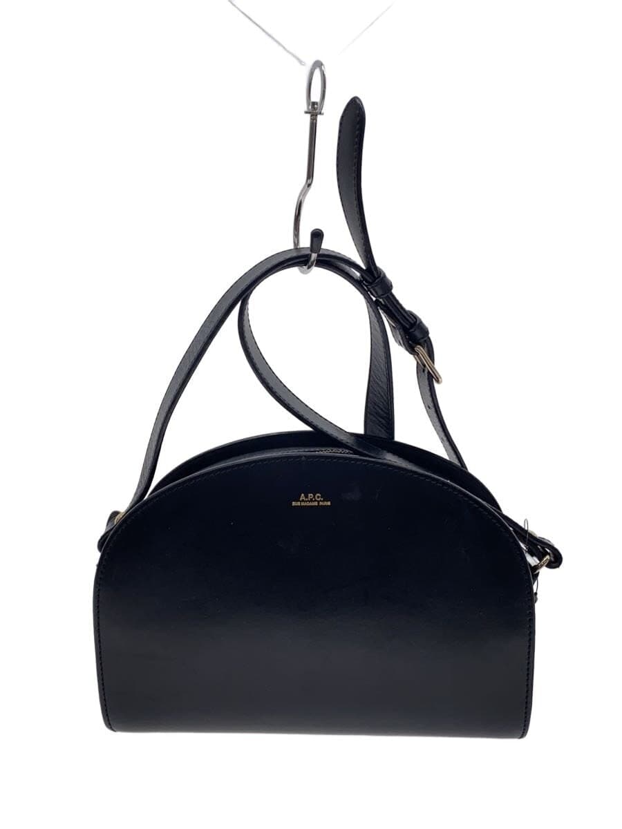 A.P.C. Half Moon Shoulder Bag Leather BLK Solid 1217