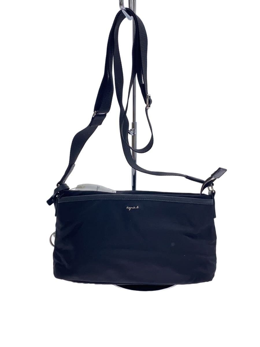 agnes b. Shoulder Bag Nylon BLK Solid PAS23-04