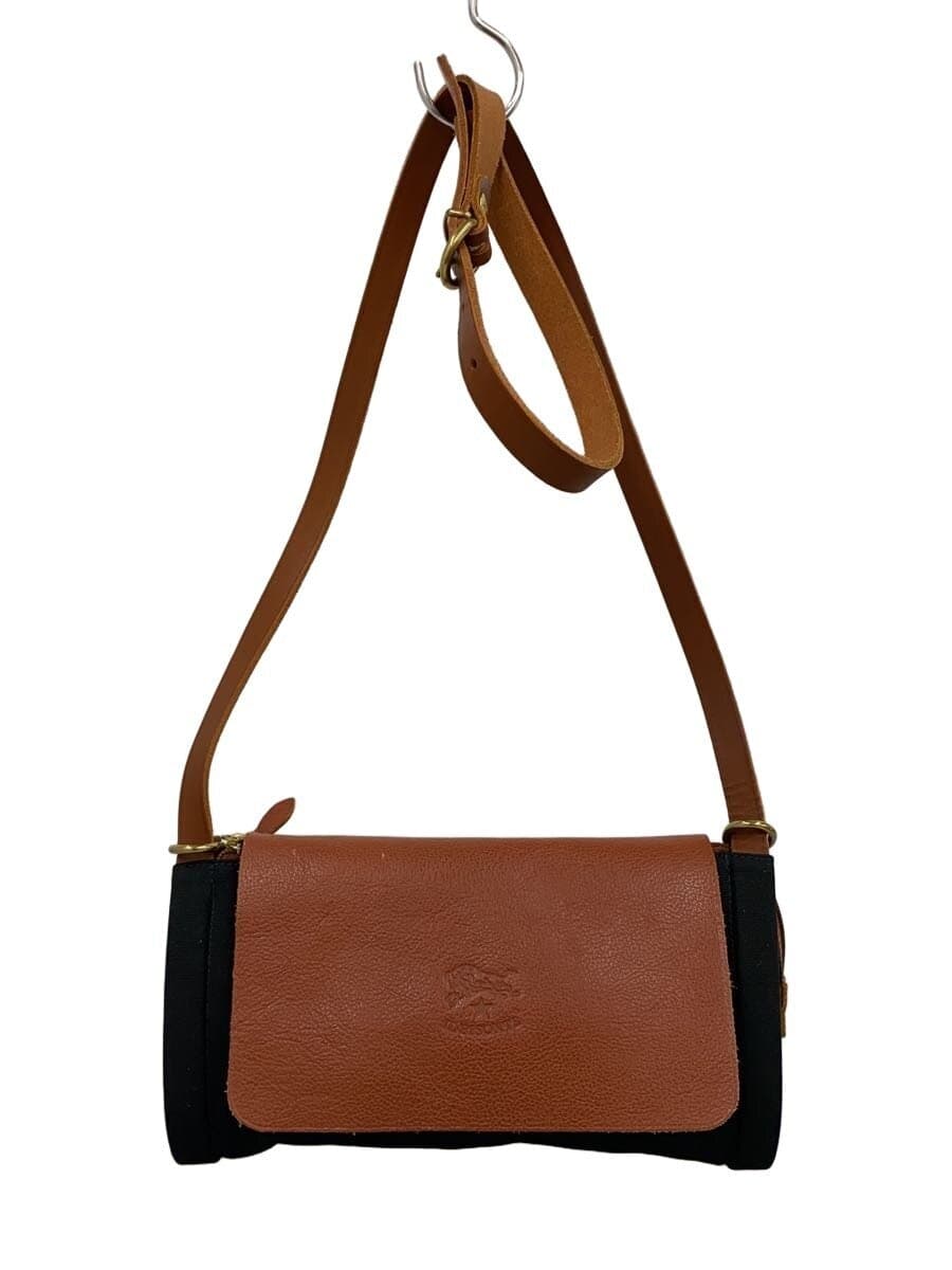 IL BISONTE Shoulder Bag Canvas BLK Solid